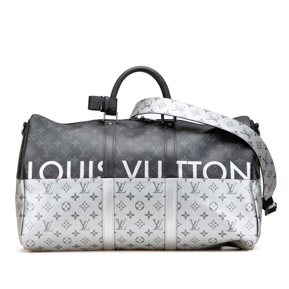 Louis Vuitton Keepall 50 Split Silver Bag 2018 | Pre-loved  Louis Vuitton Eclipse Black Split Keepall Bandouliere Bag Silver Black